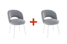 Набор стульев Моли (2 шт.) (серый (велюр)/белый)