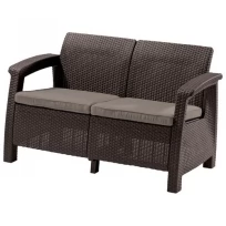 Диван пластиковый Corfu love seat (коричневый)